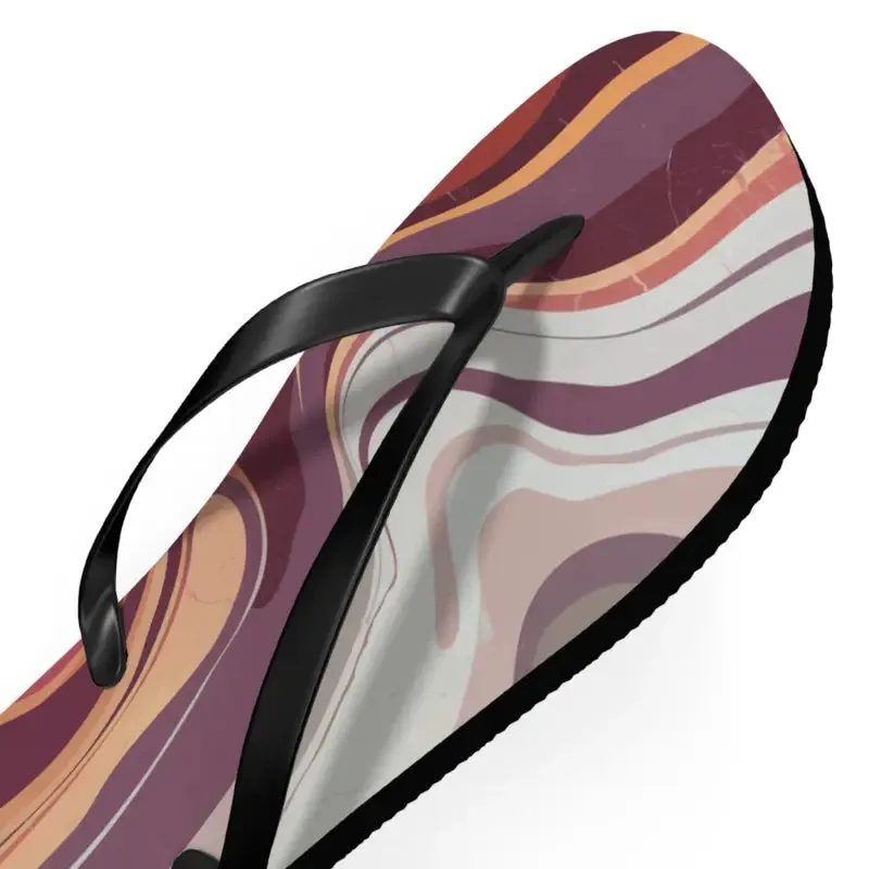 Maroon Marble Flip Flops Unleash Summer Style