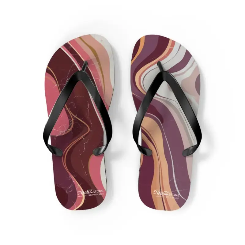 Maroon Marble Flip Flops Unleash Summer Style