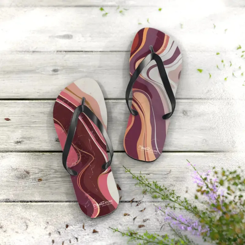 Maroon Marble Flip Flops Unleash Summer Style