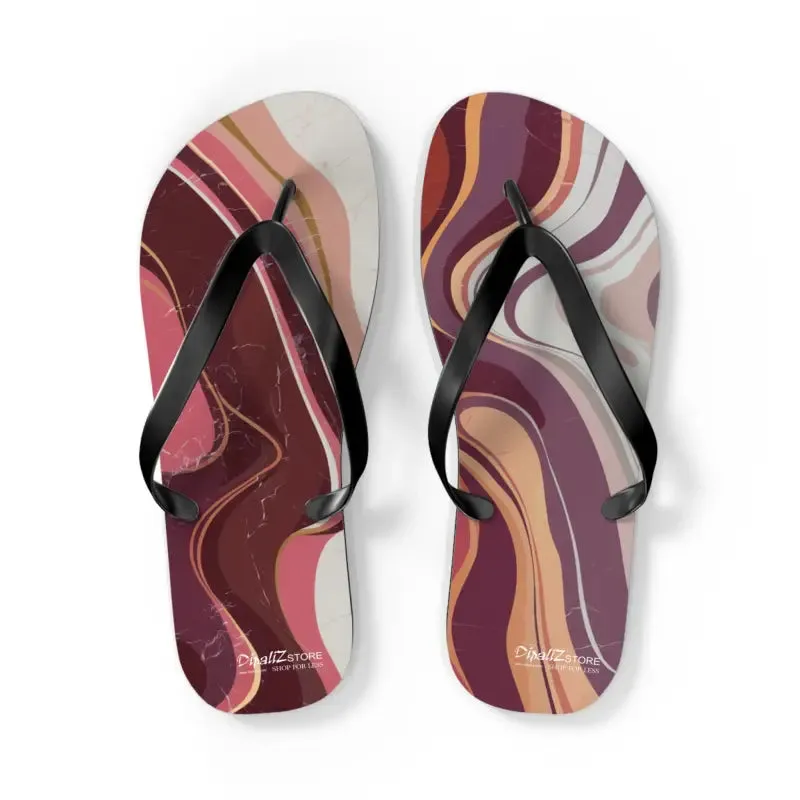 Maroon Marble Flip Flops Unleash Summer Style