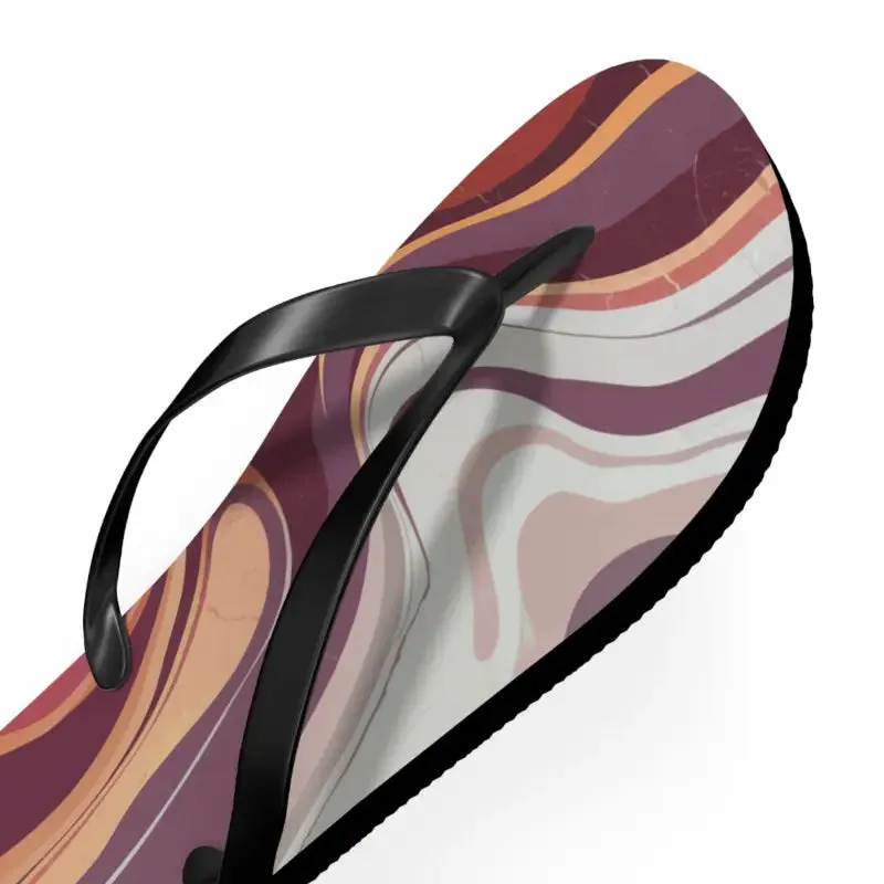 Maroon Marble Flip Flops Unleash Summer Style
