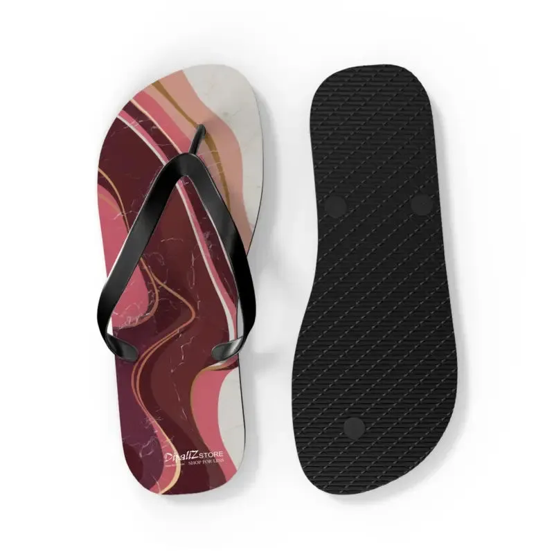 Maroon Marble Flip Flops Unleash Summer Style