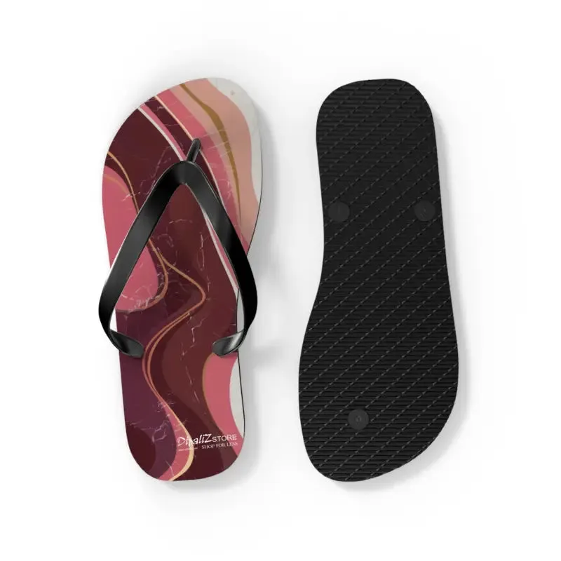 Maroon Marble Flip Flops Unleash Summer Style