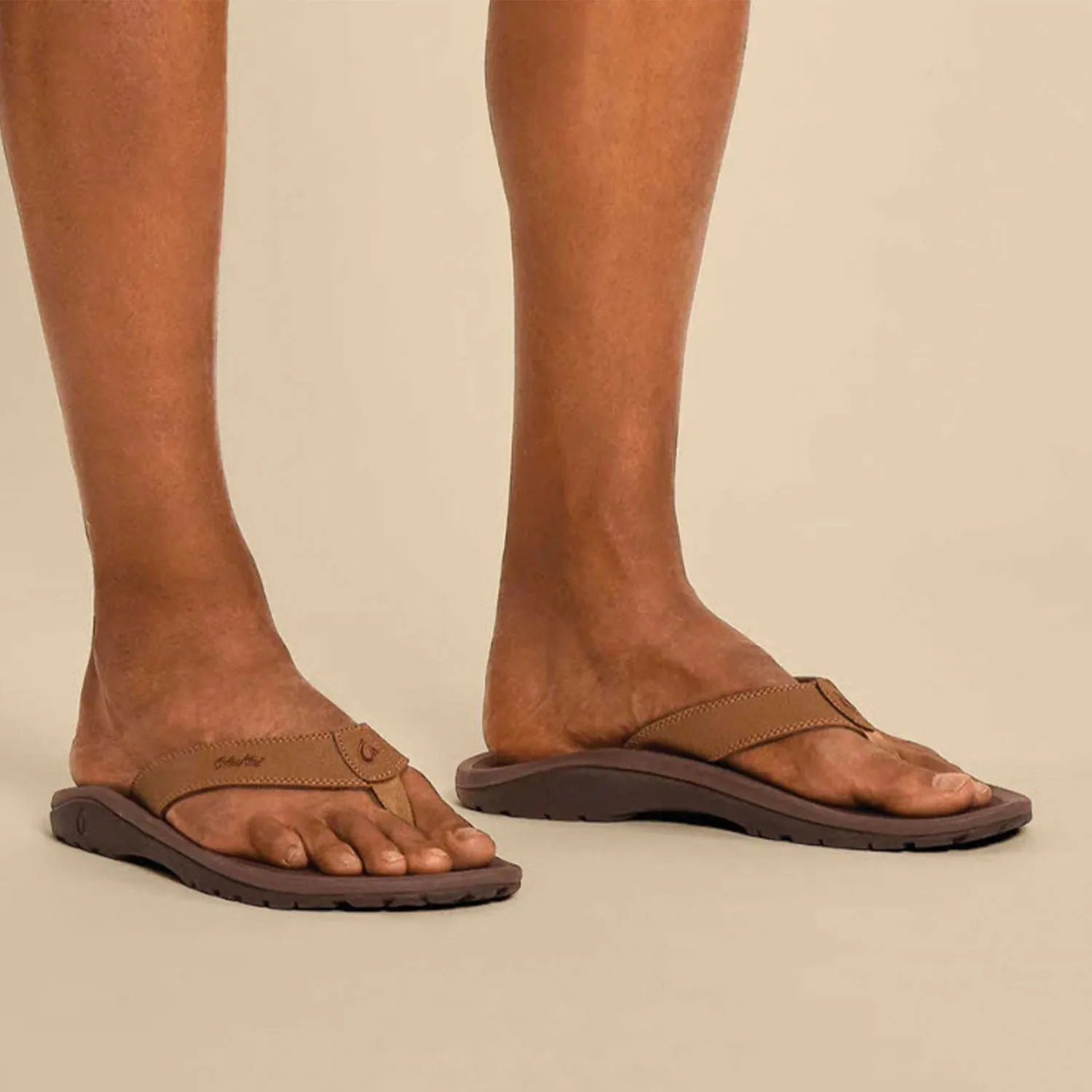 Men's OluKai Nui Dark Shadow / Charcoal Leather