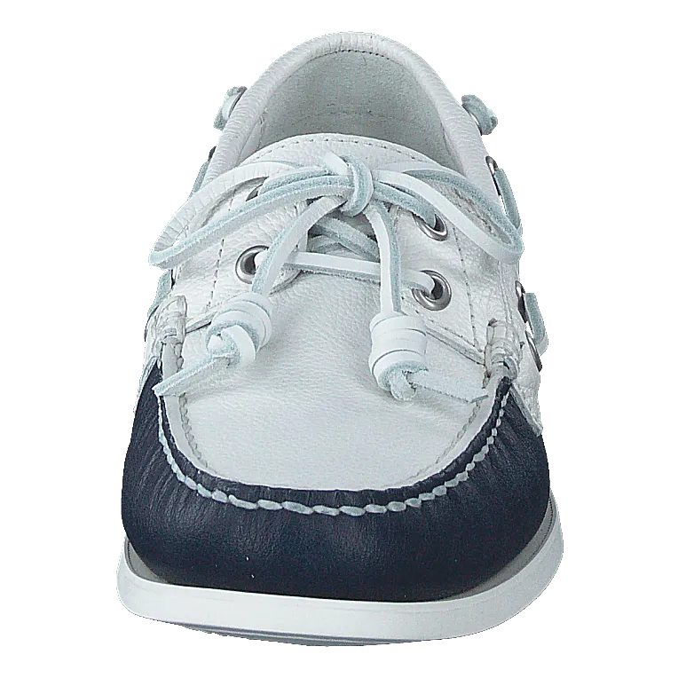 Merton Two-Tone Leather Boat Shoe Cream / Navy
