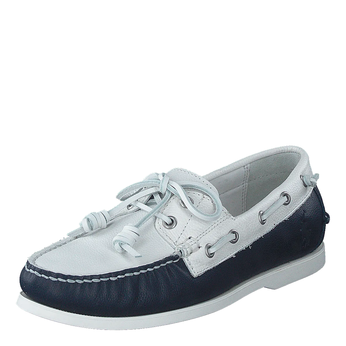 Merton Two-Tone Leather Boat Shoe Cream / Navy