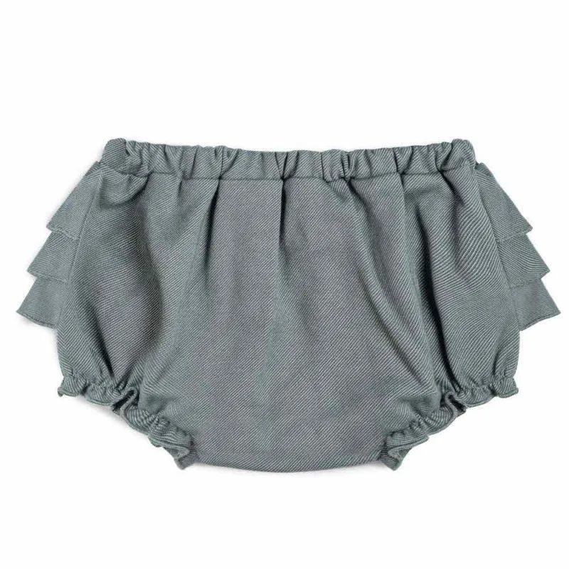 Milkbarn Ruffle Bloomer - Denim (medium weight)