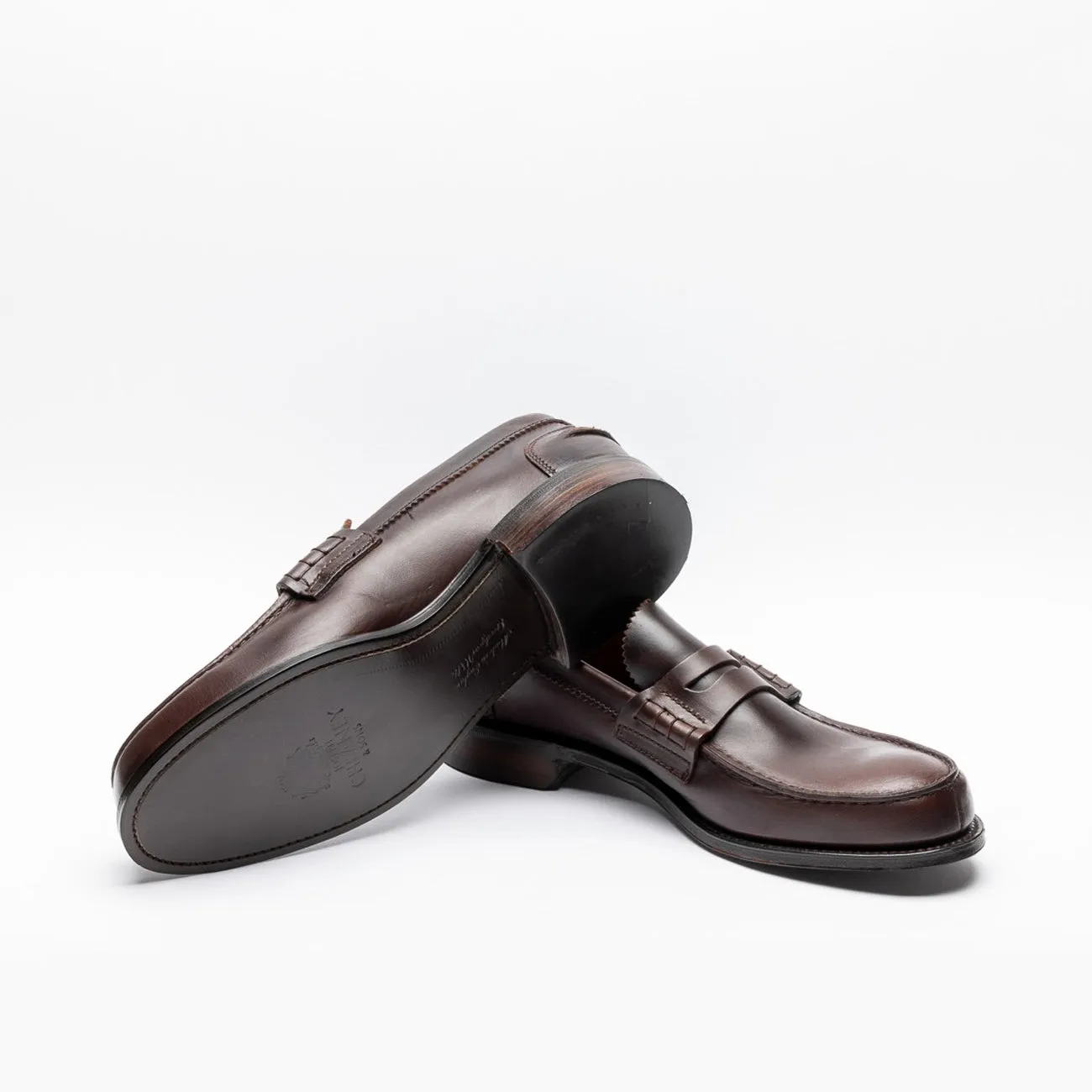 Mocassino penny Cheaney Joseph & Sons Dover EF in pelle bordeaux (Brown pull up)