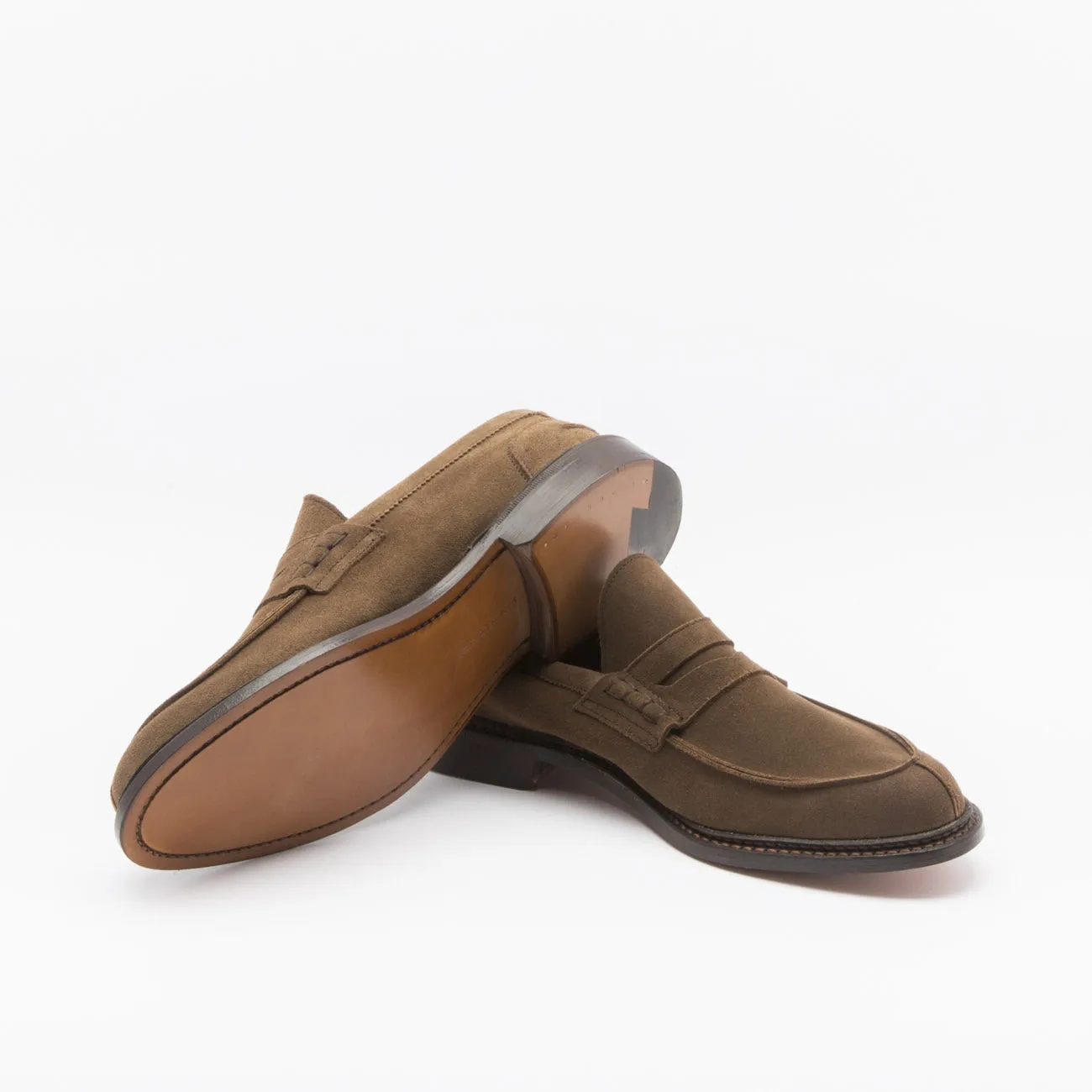 Mocassino penny Tricker's Adam in camoscio marrone (New Brown)