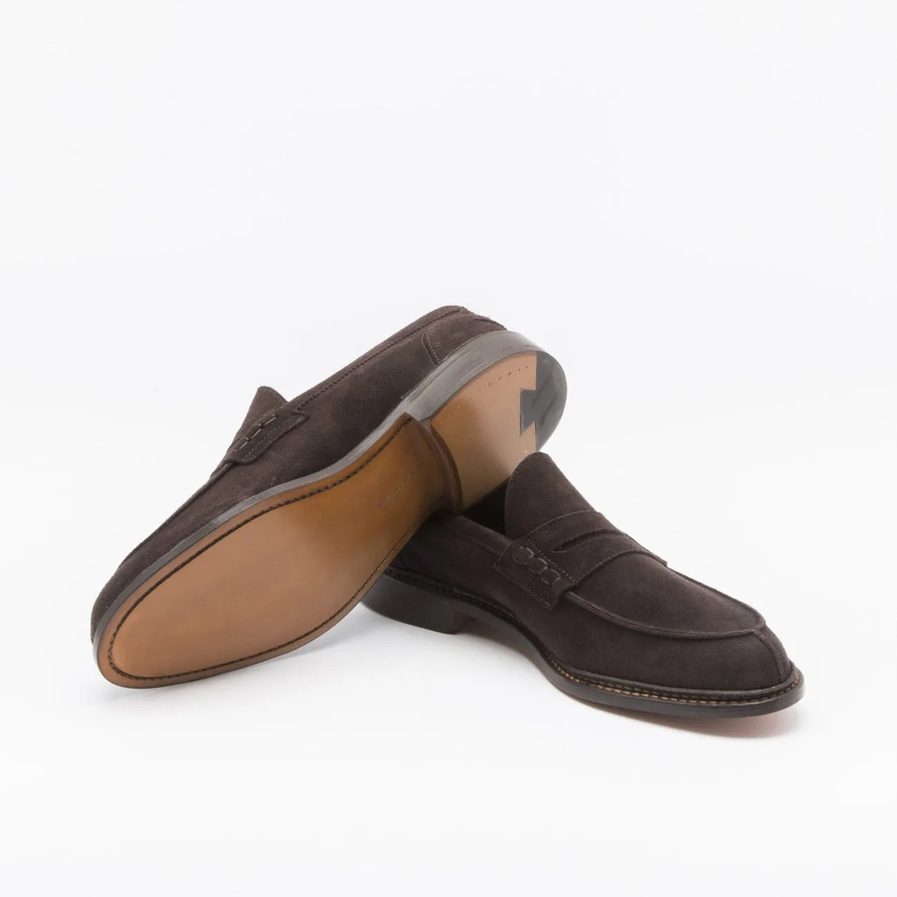 Mocassino penny Tricker's Adam in camoscio marrone