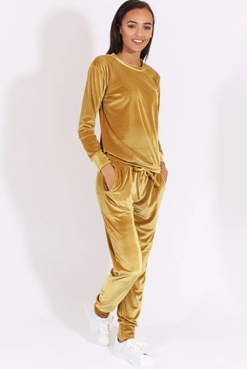 Mustard Velvet Tracksuit- Liv