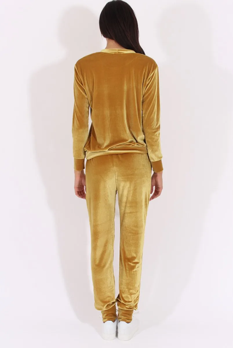 Mustard Velvet Tracksuit- Liv