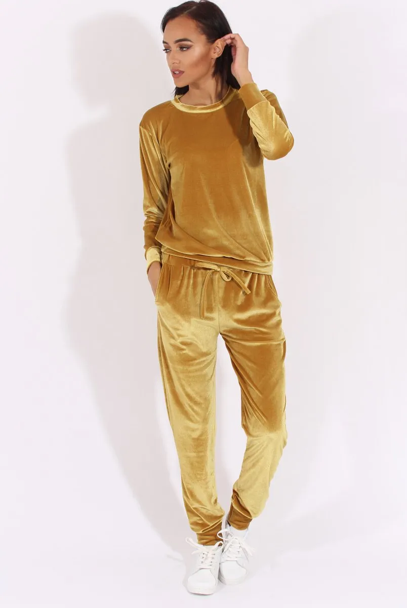 Mustard Velvet Tracksuit- Liv