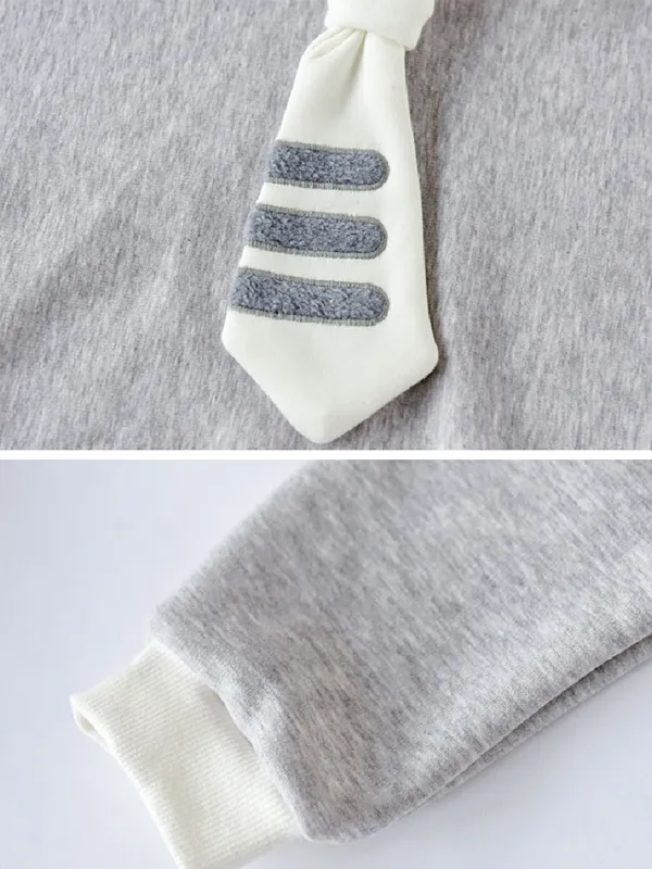 navy collar plush sweatshirt