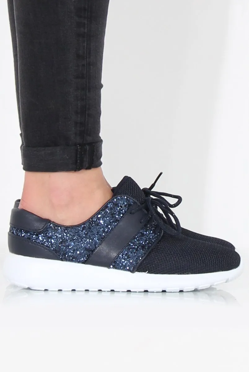 Navy Glitter Trainer - Rio