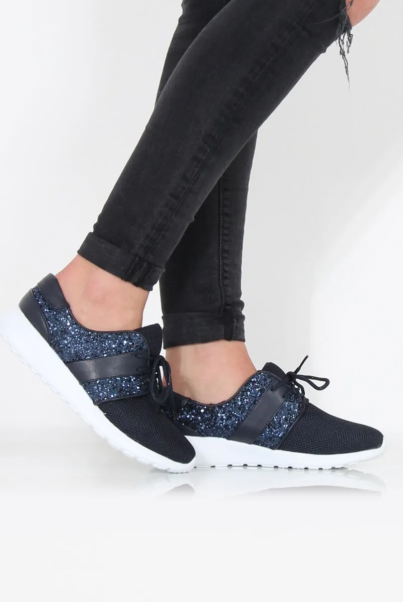 Navy Glitter Trainer - Rio