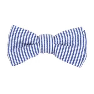 Navy Seersucker Magnetic Bow Tie Junior
