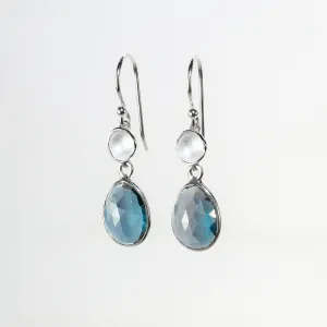 NEW! Medium Pod Earrings in Sterling Silver with London Blue Topaz by Sarah Richardson