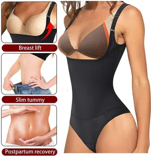 New Ursexyly Womens Shapewear Slimming Body Suit Shaper Seamless Tank Waist Trainer Open Bust Tummy Control, Sz M!