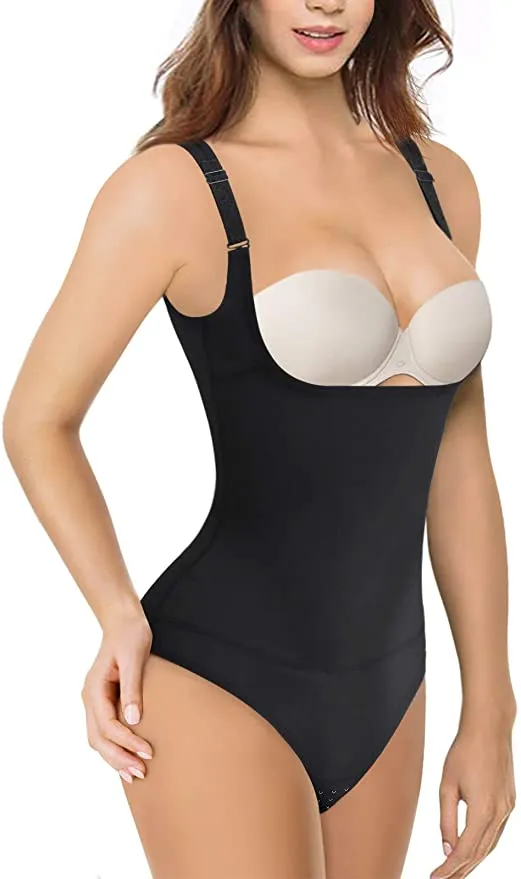 New Ursexyly Womens Shapewear Slimming Body Suit Shaper Seamless Tank Waist Trainer Open Bust Tummy Control, Sz M!