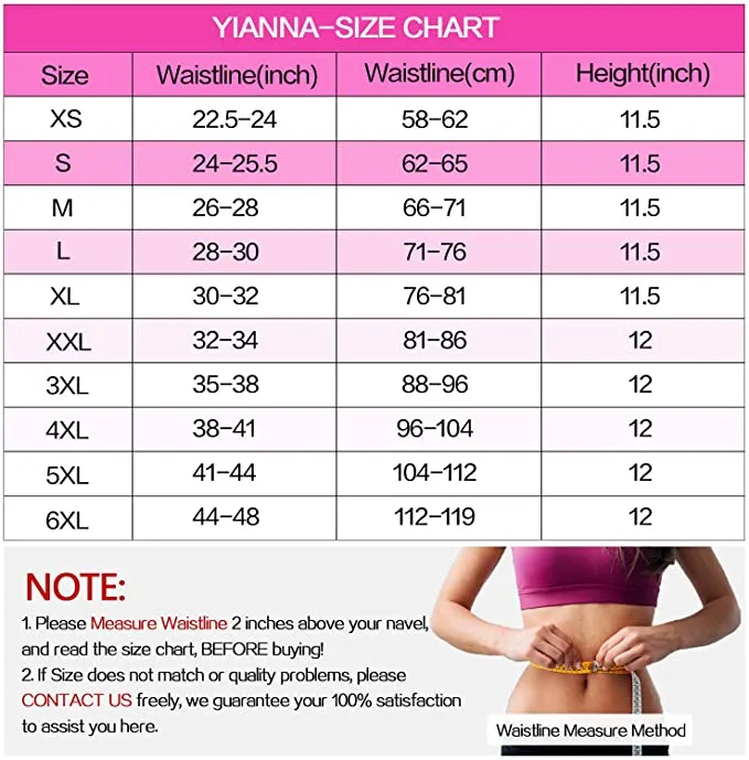 New Yianna Waist Trainer Corset for Women Weight Loss Training Cincher Hourglass Shaper, Black, Sz 3XL!