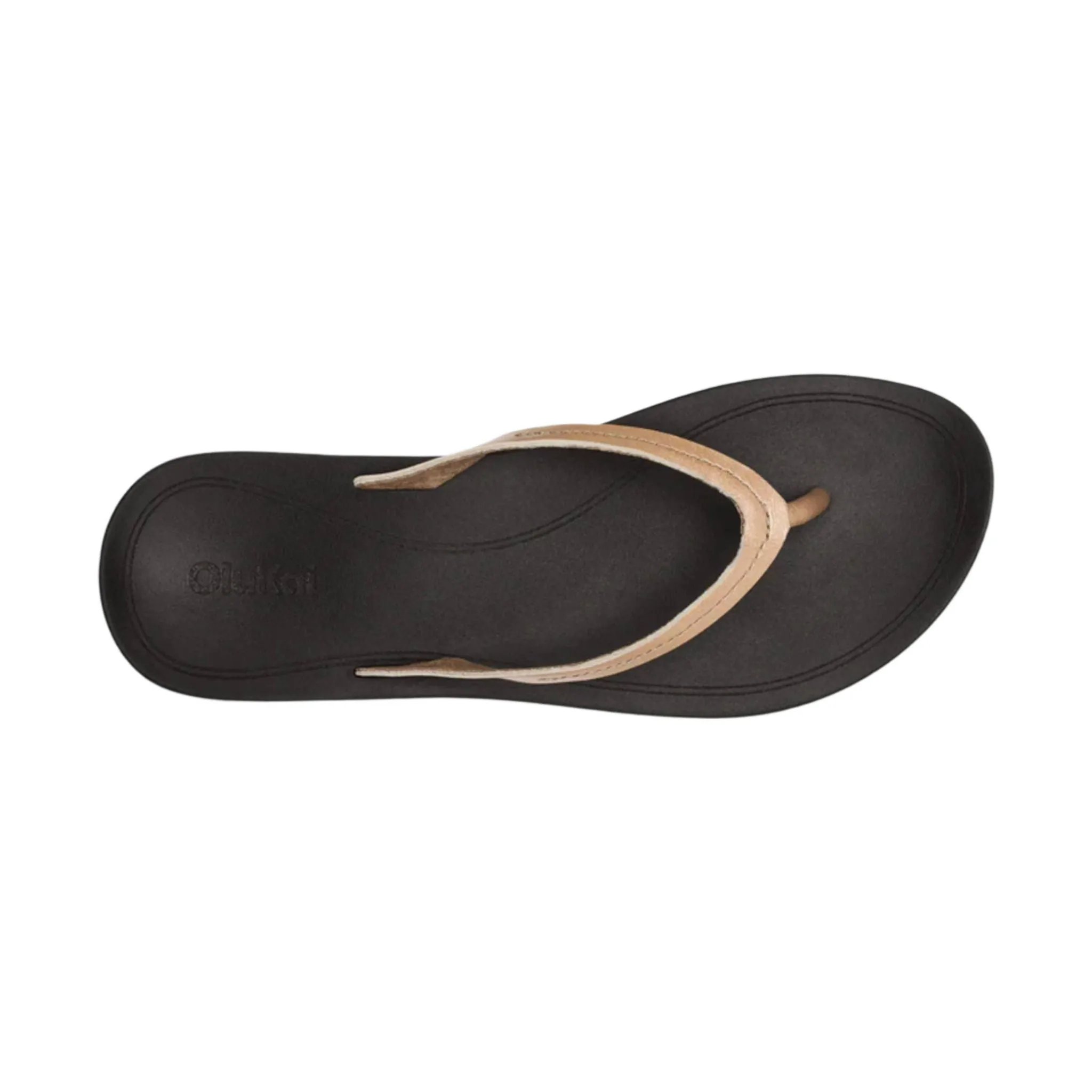 OluKai Women's Lalahi Leather Beach Sandals - Copper/Lava Rock