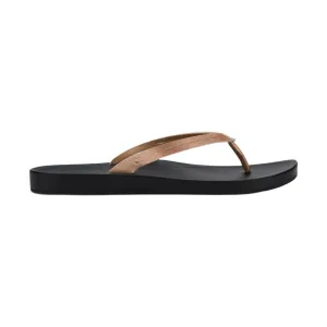 OluKai Women's Lalahi Leather Beach Sandals - Copper/Lava Rock