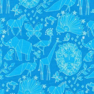 Origami Oasis Fold in Blue by Michael Miller Fabrics