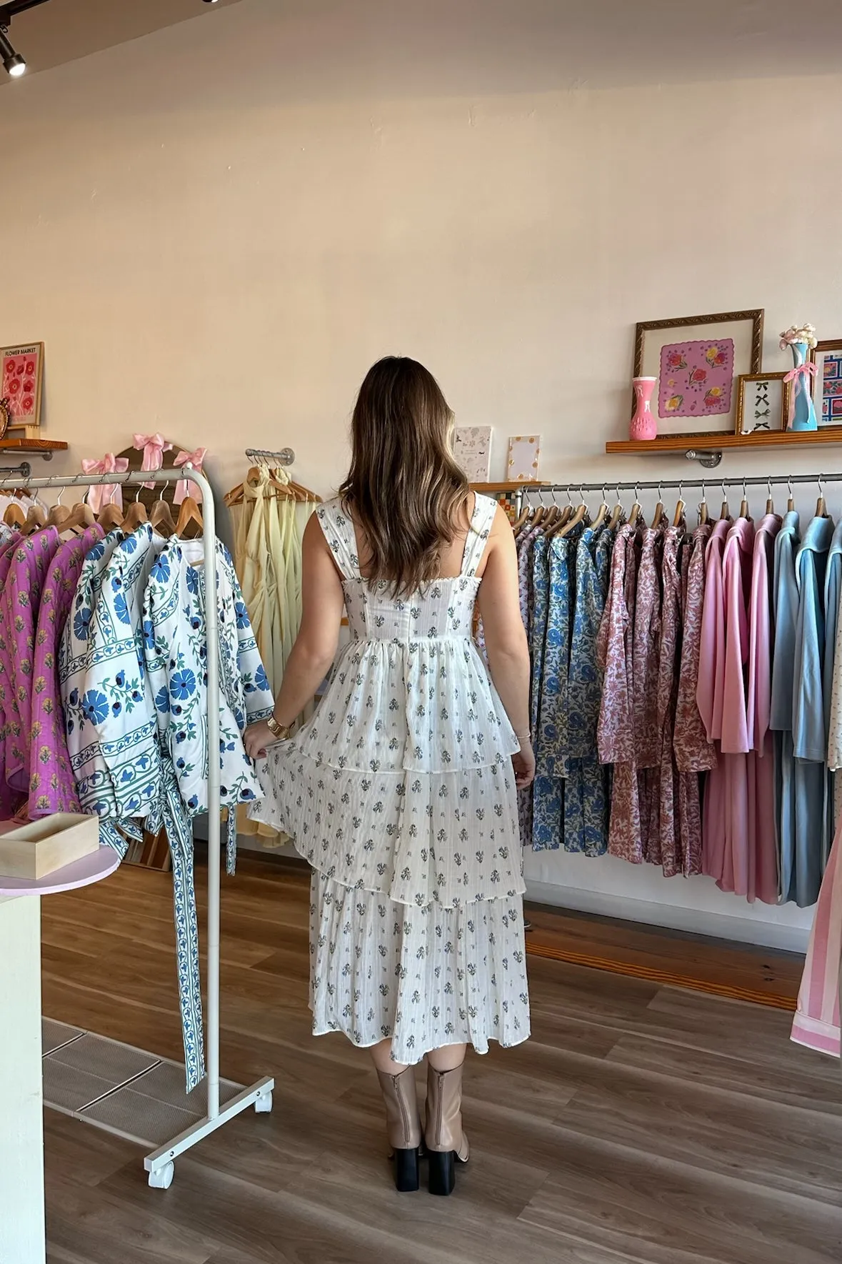Paris Midi Dress in Blue