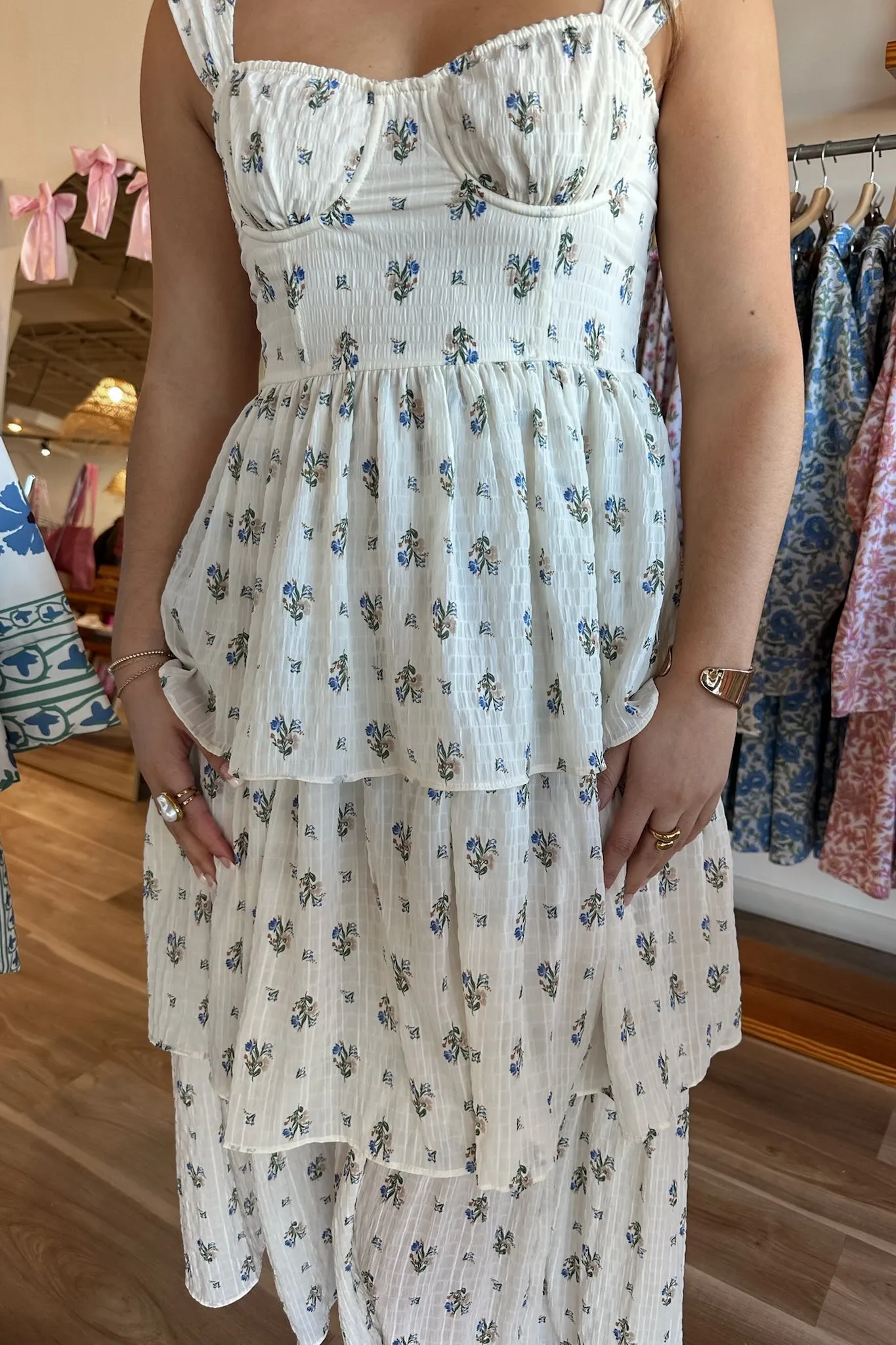 Paris Midi Dress in Blue