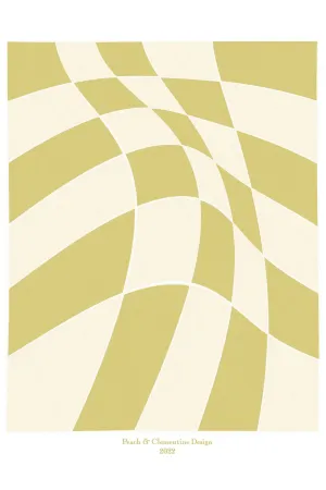 Peach & Clementine Wavy Checker Print