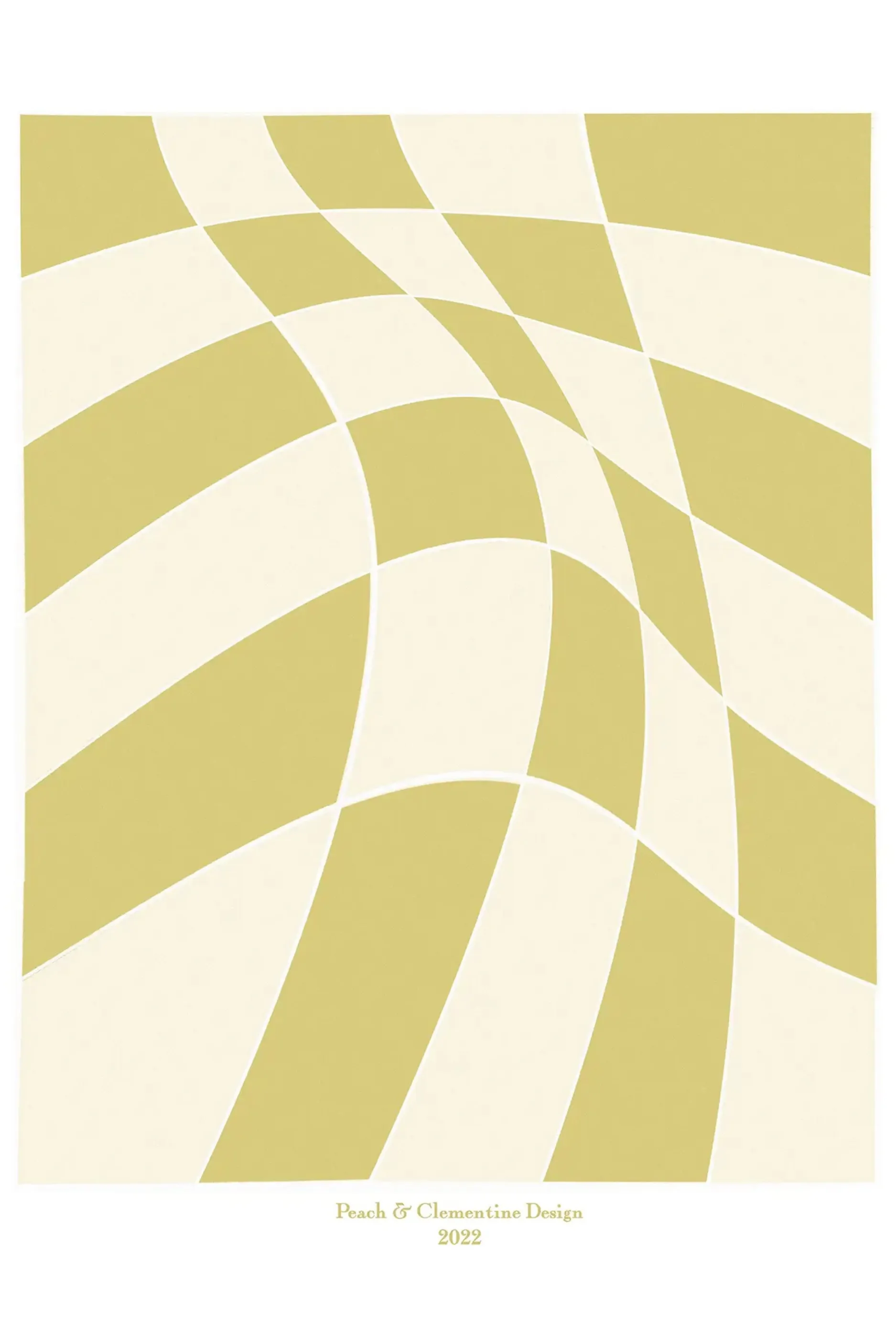 Peach & Clementine Wavy Checker Print
