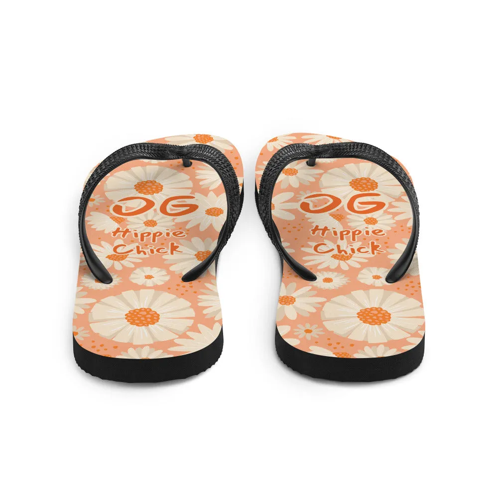 Peach Daisies Flip-Flops
