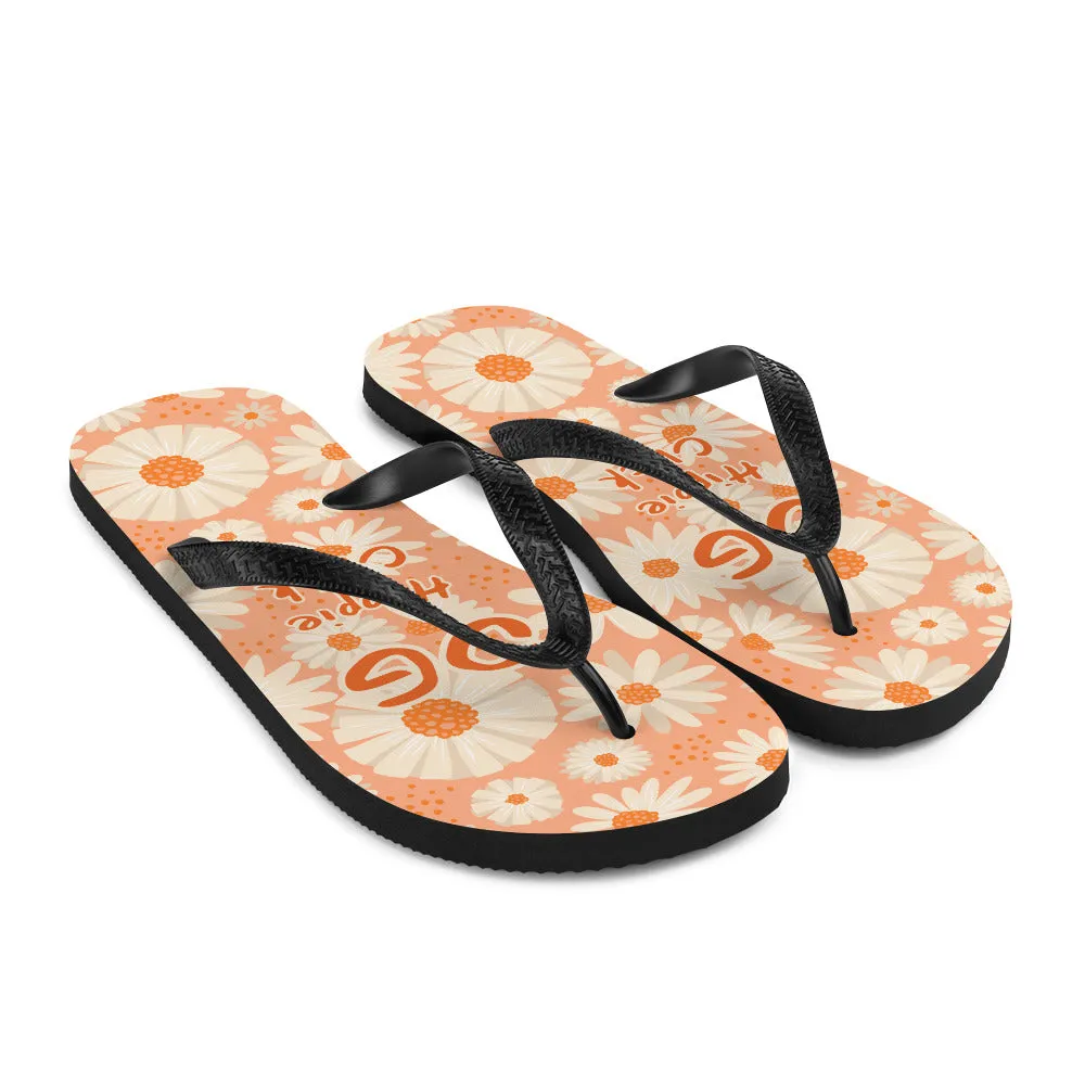 Peach Daisies Flip-Flops
