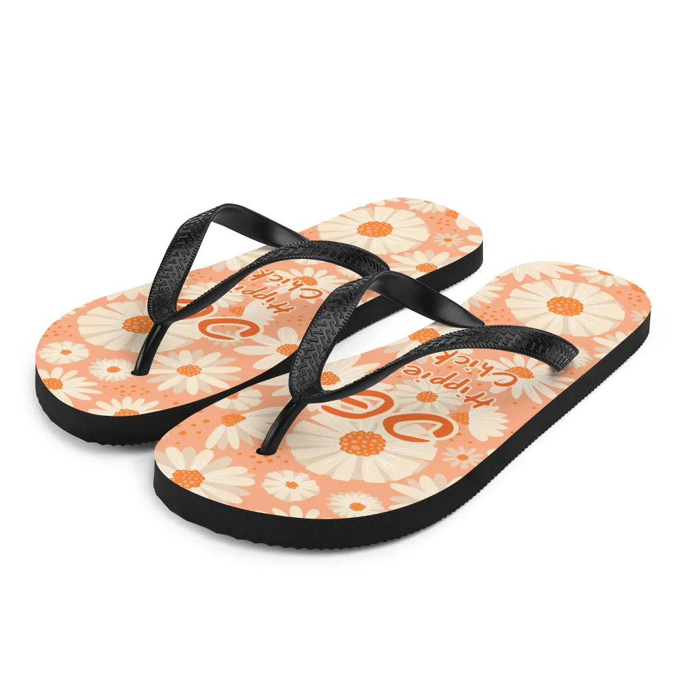 Peach Daisies Flip-Flops