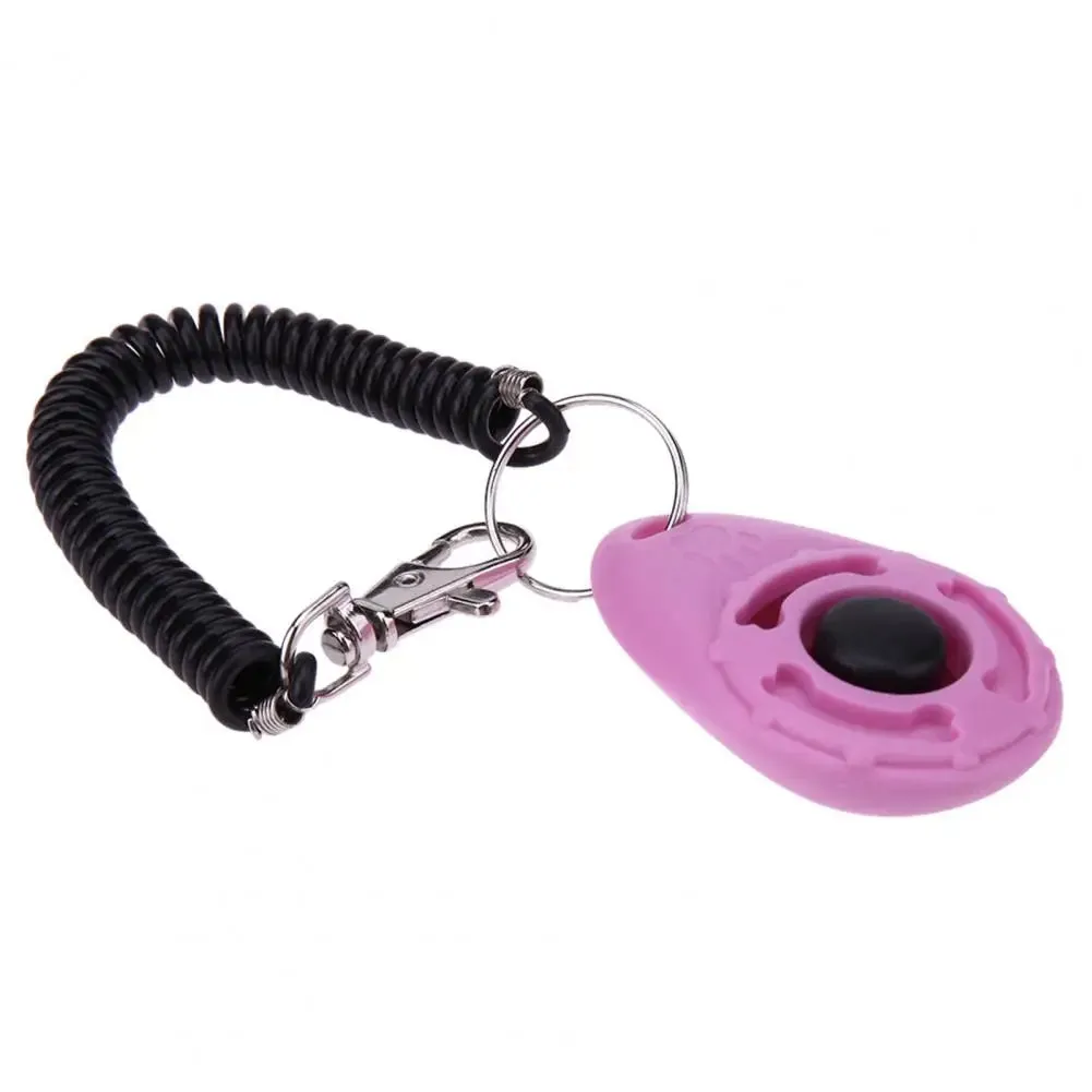 Pet Dog Trainers Oval Shape Elastic ABS Dog Training Clicker For Outdoor Puppy Kitten Cat Training Clicker Trainer Wrist Strap