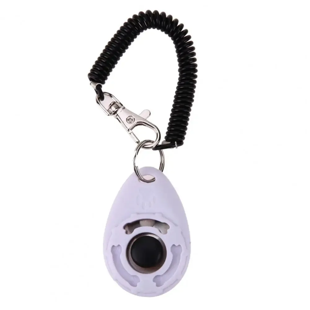 Pet Dog Trainers Oval Shape Elastic ABS Dog Training Clicker For Outdoor Puppy Kitten Cat Training Clicker Trainer Wrist Strap