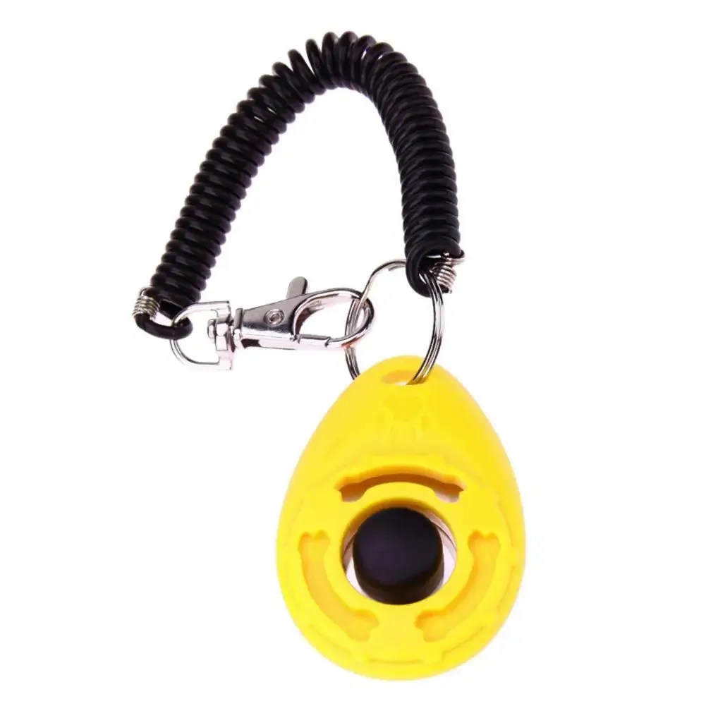 Pet Dog Trainers Oval Shape Elastic ABS Dog Training Clicker For Outdoor Puppy Kitten Cat Training Clicker Trainer Wrist Strap