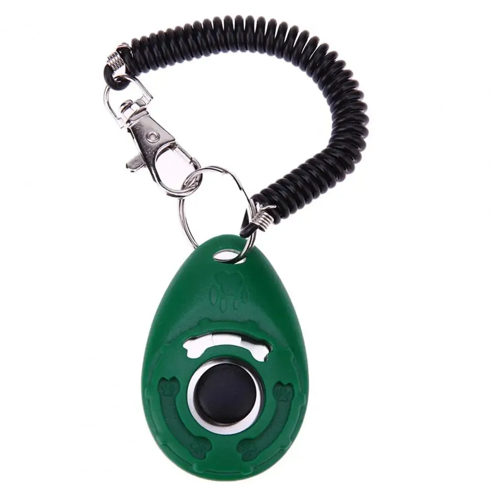 Pet Dog Trainers Oval Shape Elastic ABS Dog Training Clicker For Outdoor Puppy Kitten Cat Training Clicker Trainer Wrist Strap