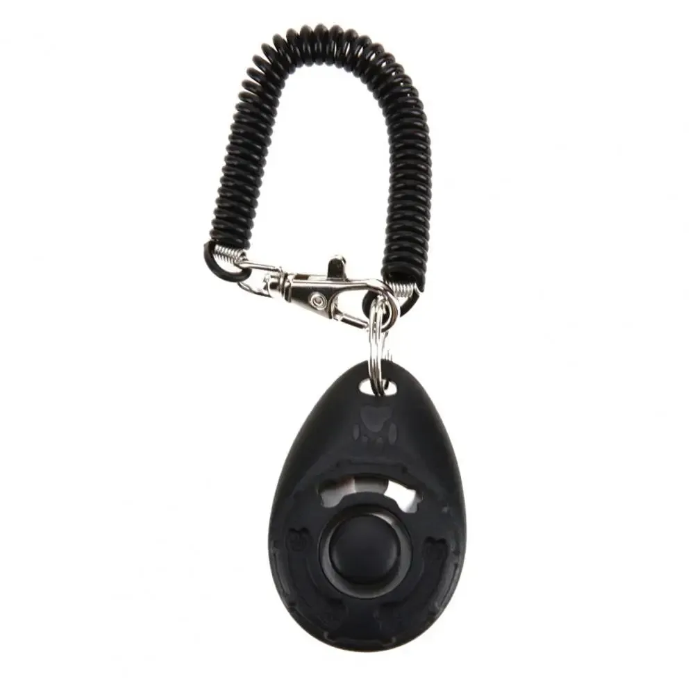 Pet Dog Trainers Oval Shape Elastic ABS Dog Training Clicker For Outdoor Puppy Kitten Cat Training Clicker Trainer Wrist Strap