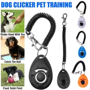 Pet Dog Trainers Oval Shape Elastic ABS Dog Training Clicker For Outdoor Puppy Kitten Cat Training Clicker Trainer Wrist Strap
