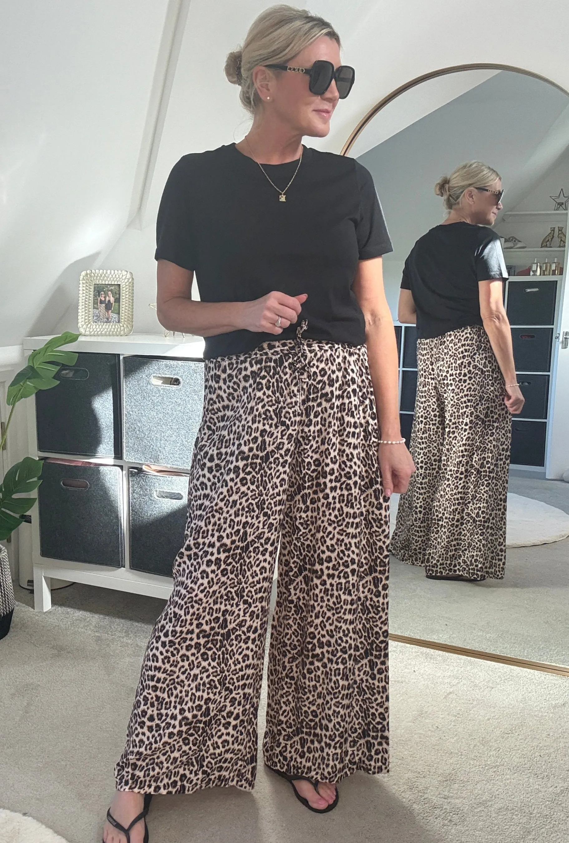 Pink/Orange Swirl Floaty Trousers