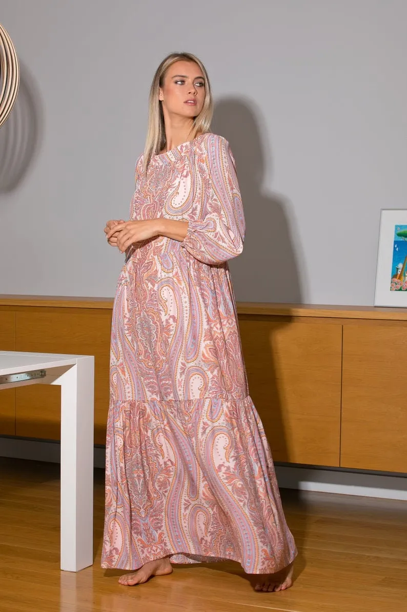 Plus Size Dress, Kaftan Dress, Boho Dress, Plus Size Maxi Dress, Print Dress, Bohemian Clothing, Maternity Dress, Ruffle Dress, Beach Dress