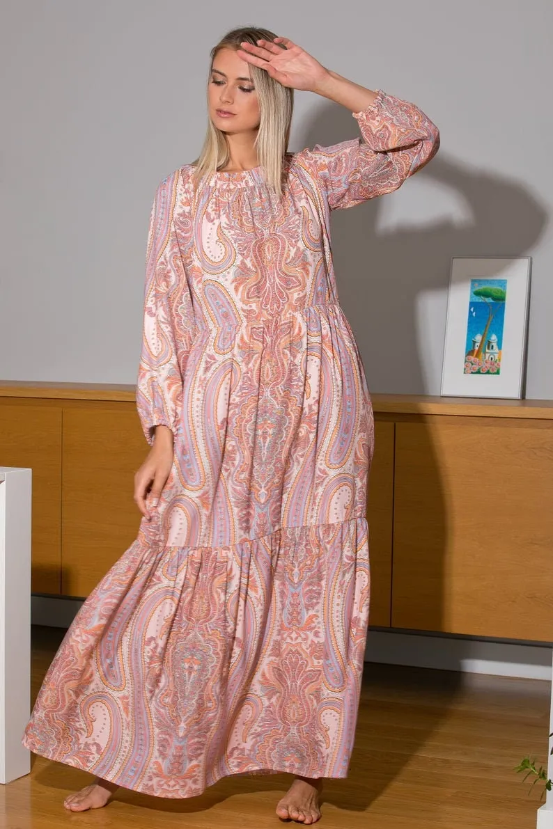 Plus Size Dress, Kaftan Dress, Boho Dress, Plus Size Maxi Dress, Print Dress, Bohemian Clothing, Maternity Dress, Ruffle Dress, Beach Dress