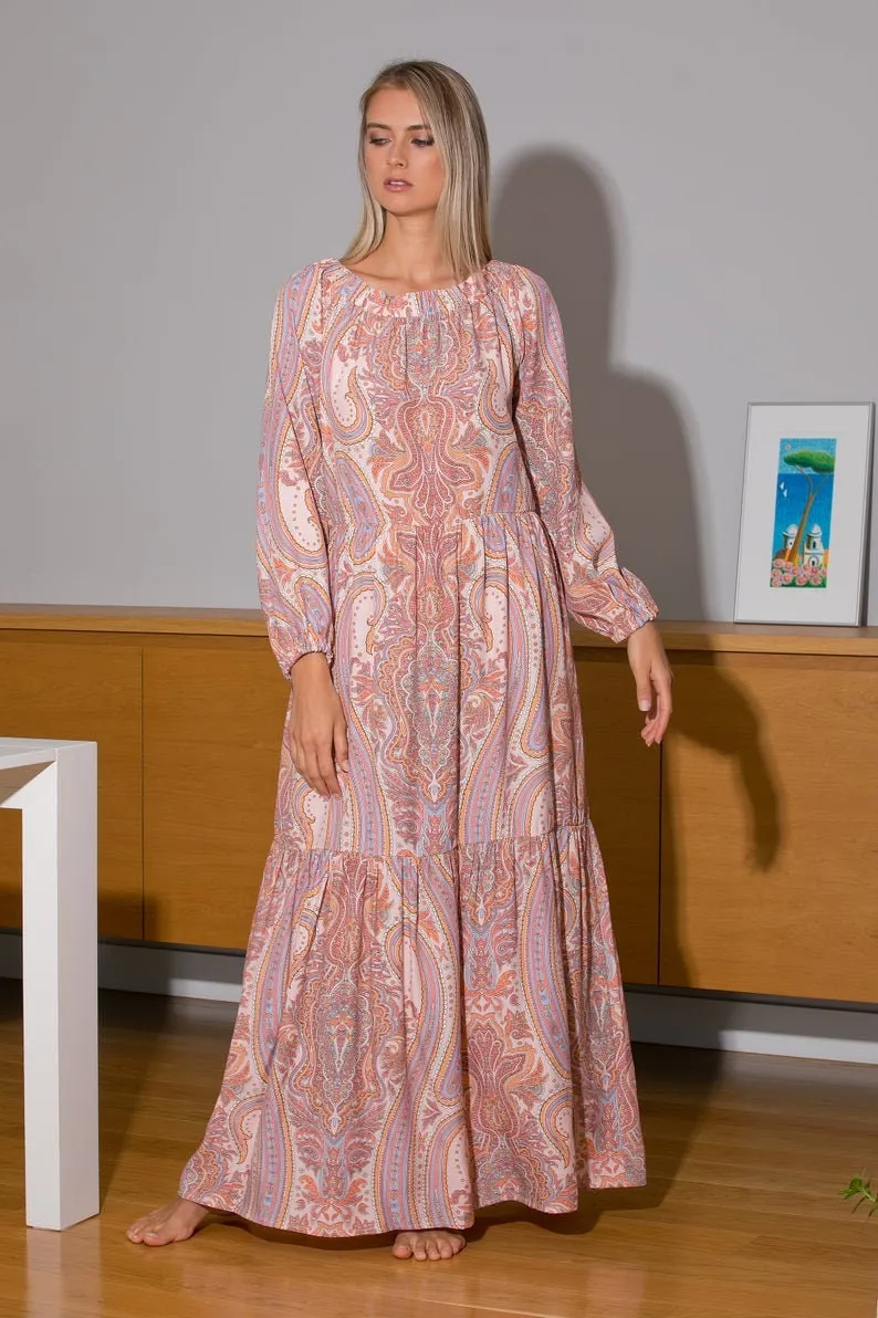 Plus Size Dress, Kaftan Dress, Boho Dress, Plus Size Maxi Dress, Print Dress, Bohemian Clothing, Maternity Dress, Ruffle Dress, Beach Dress