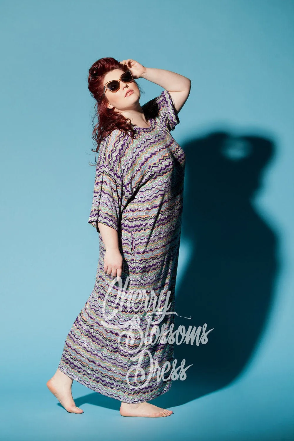 Plus Size Maxi Dress, Kaftan Dress, Pattern Dress, Boho Dress, Beach Dress, Plus Size Clothing, Pocket Dress, Loose Dress, Oversize Dress