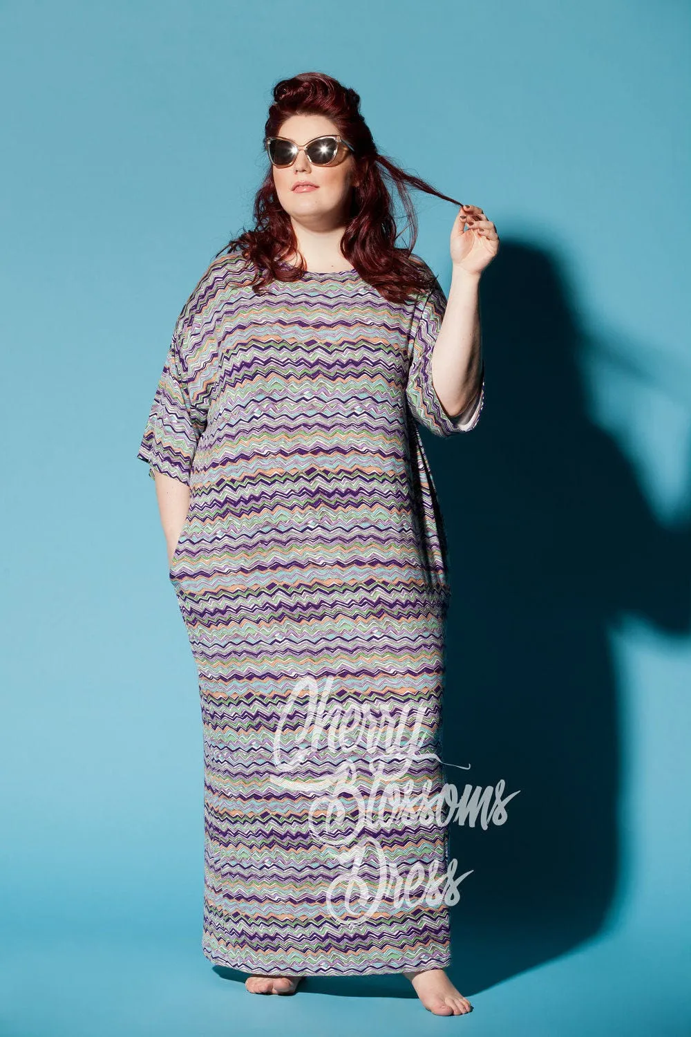 Plus Size Maxi Dress, Kaftan Dress, Pattern Dress, Boho Dress, Beach Dress, Plus Size Clothing, Pocket Dress, Loose Dress, Oversize Dress