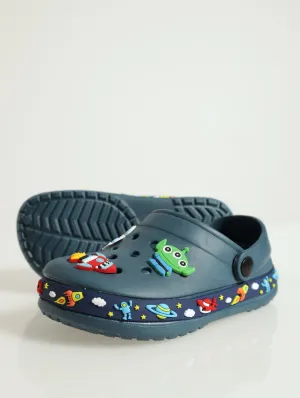 Pre-Boys Rubber Strip Clog - Blue