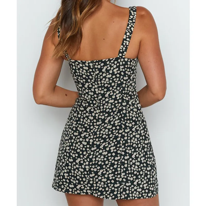Ravenna Sleeveless Floral Print Side Slit Mini Dress