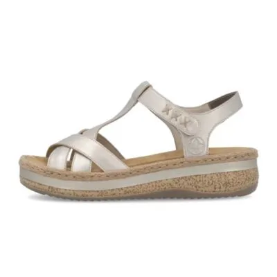 Rieker V0919-90 Gold Women's Sandals